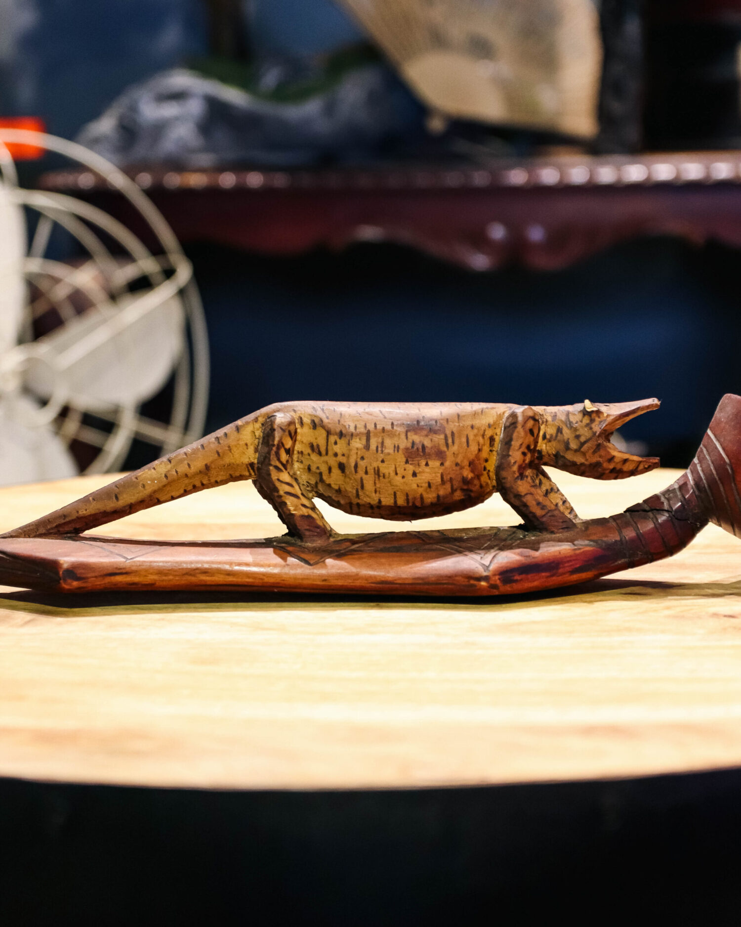 Yekpare Ahşaptan Oyulmuş Dekoratif Kepçe - Görsel 2