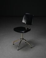 Siyah Deri Vintage Sandalye - Görsel 2