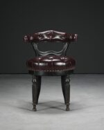 Viktorya Stili Deri Çalışma Koltuğu - Görsel 2