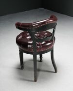 Viktorya Stili Deri Çalışma Koltuğu - Görsel 4