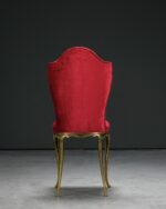 Pirinç Ayaklı Kırmızı Kadife Sandalye - Görsel 4