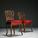 Oyma Sırtlı Rocaille Sandalye - Çift