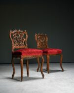 Oyma Sırtlı Rocaille Sandalye - Çift