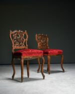 Oyma Sırtlı Rocaille Sandalye - Çift