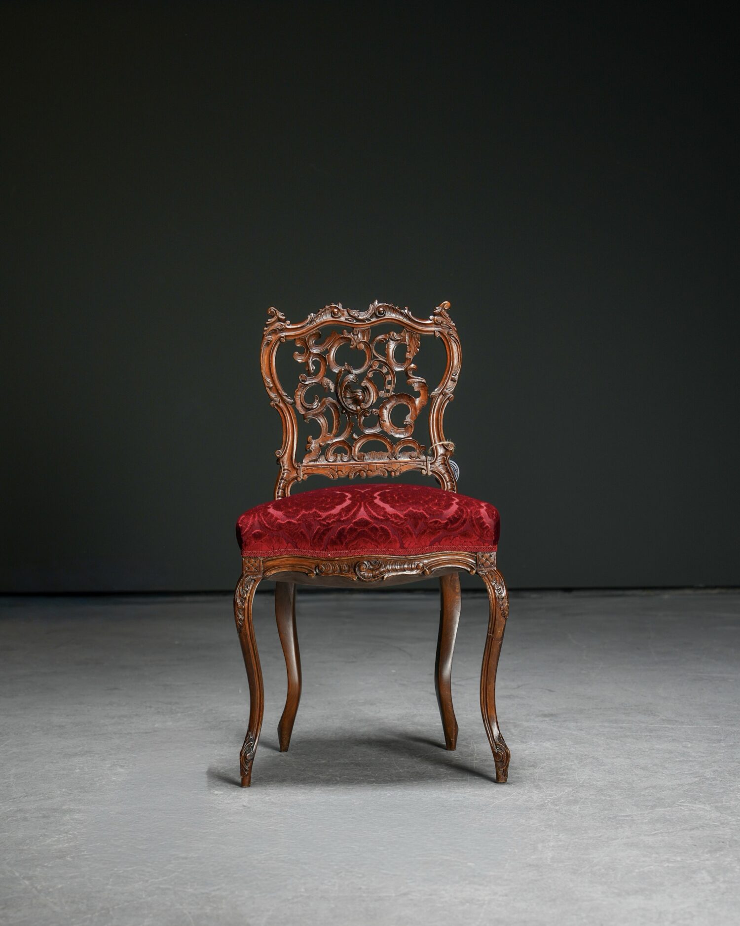 Oyma Sırtlı Rocaille Sandalye - Çift - Görsel 2