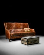 Vintage Deri Üçlü Kanepe