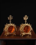 Kehribar Camlı Pirinç Fransız Parfüm Şişeleri