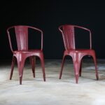 Kiremit Rengi Endüstriyel Sandalyeler - Çift