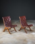 Pierre Lottier Alçak Deri Koltuklar - Çift - Görsel 5