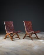 Pierre Lottier Alçak Deri Koltuklar - Çift - Görsel 2