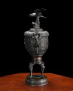 Büyük Bronz Japon Vazo - Görsel 2