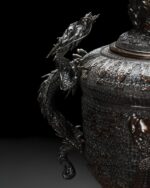 Büyük Bronz Japon Vazo - Görsel 5