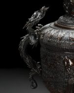 Büyük Bronz Japon Vazo - Görsel 5