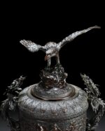 Büyük Bronz Japon Vazo - Görsel 4