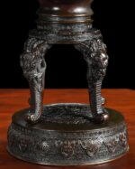 Büyük Bronz Japon Vazo - Görsel 8