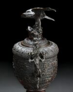 Büyük Bronz Japon Vazo - Görsel 6