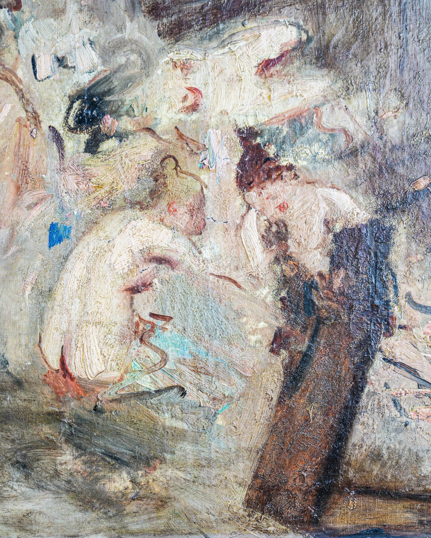 Yıkanan Kadınlar Yağlı Boya Tablo - Görsel 3