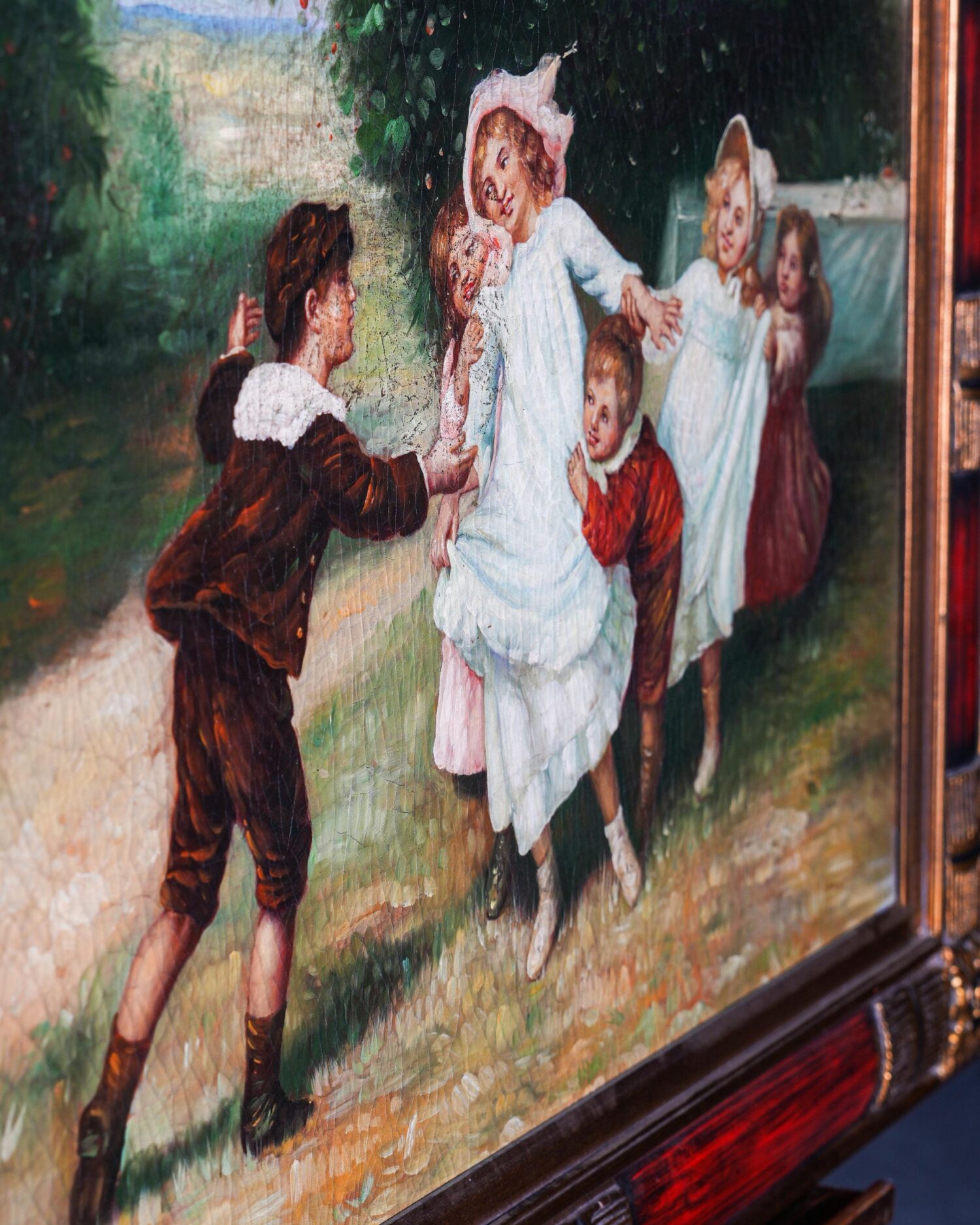 Oynayan Çocuklar Yağlı Boya Tablo - Görsel 7