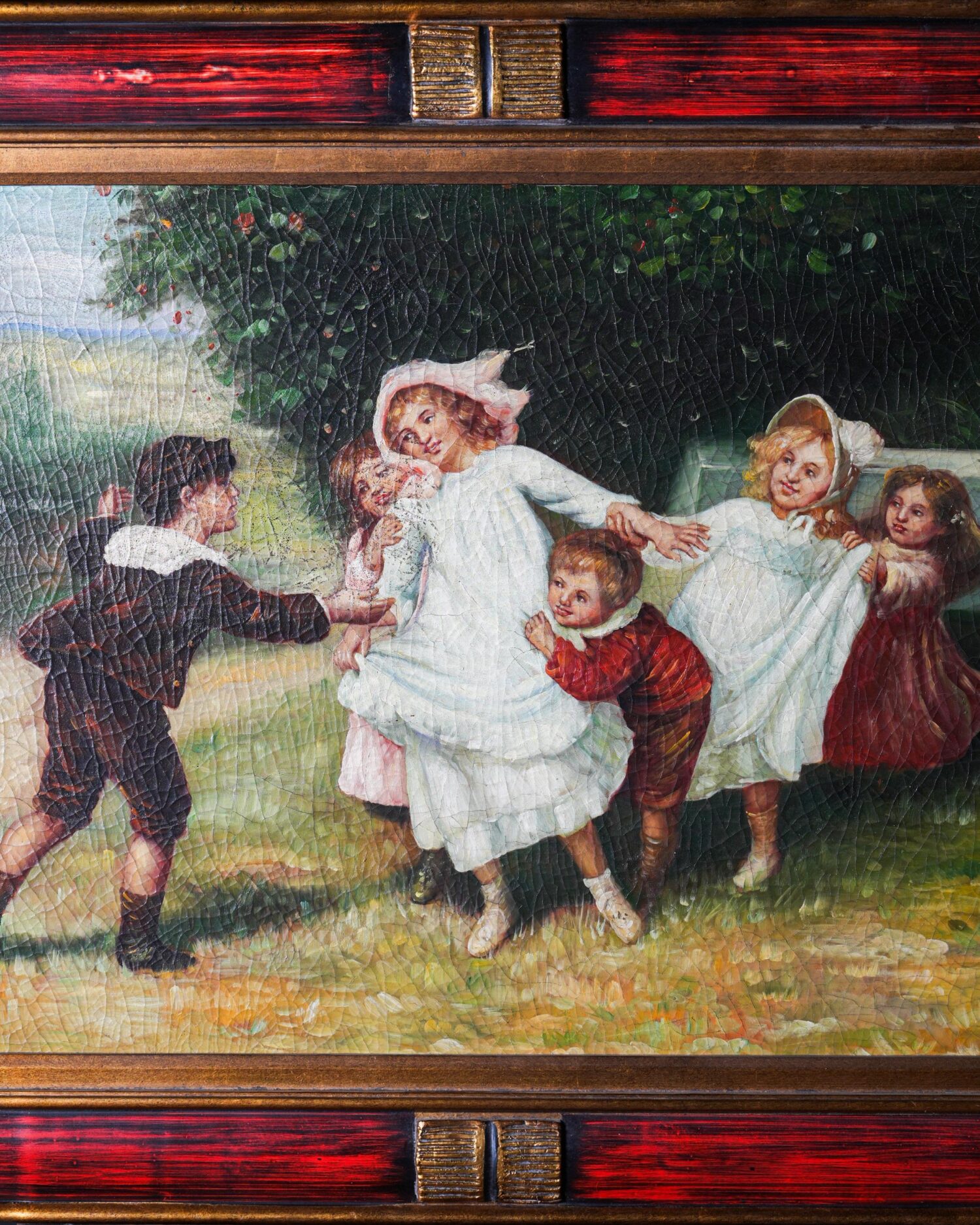 Oynayan Çocuklar Yağlı Boya Tablo - Görsel 2