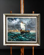 Fırtınada Yelkenli Yağlı Boya Tablo