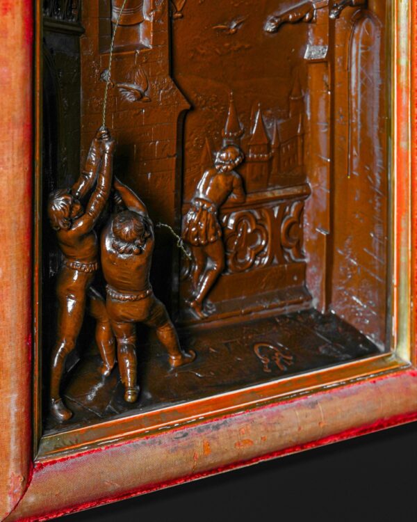 Döküm Bronz Üç Boyutlu Antika Tablo, Fransa, 1900'ler - Kod 2542