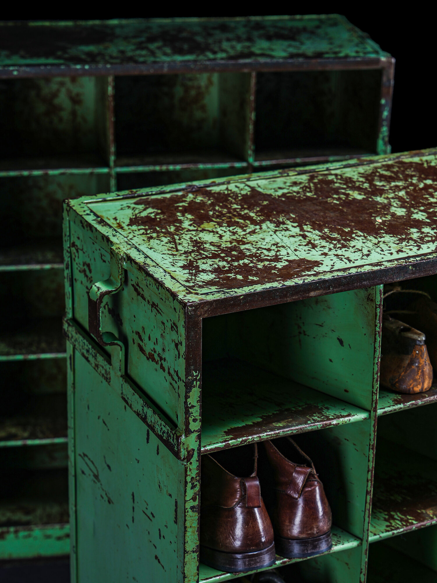 Pigeonhole endüstriyel ayakkabı dolabı, Almanya, 1950'ler - Görsel 6