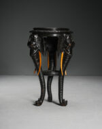 Fil Motifli Anglo-Indian Siyah Lake Sehpa - Görsel 2