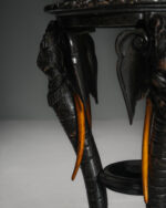 Fil Motifli Anglo-Indian Siyah Lake Sehpa - Görsel 4