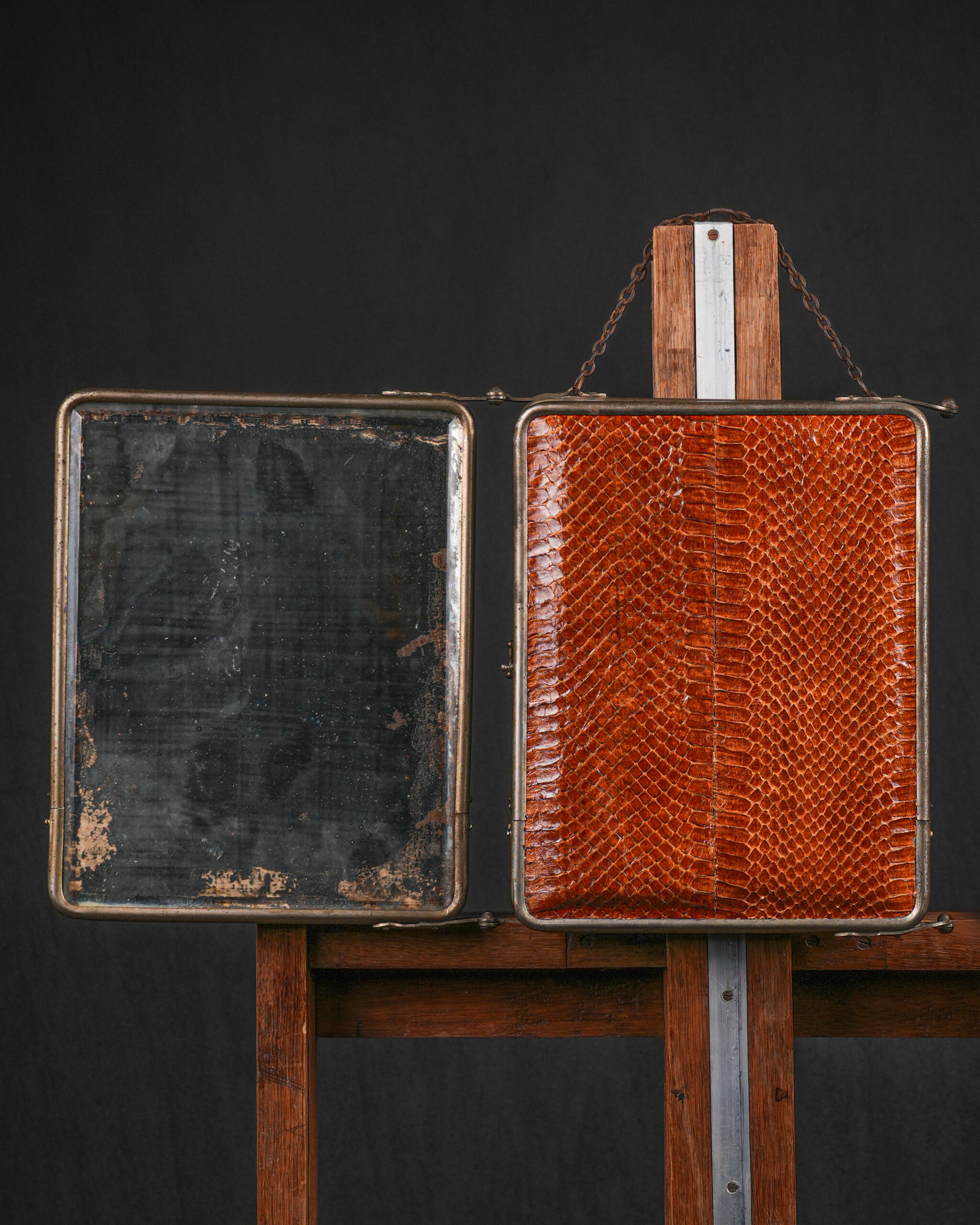 Antika triptik berber aynası, Fransa, 1900'lerin başları