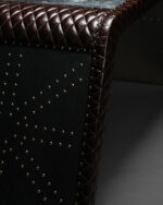 Kapitone Deri Kaplama Aviator Masa - Görsel 6