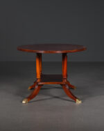 Burr Walnut Oval Sehpa | Alt Raflı Ceviz Orta Sehpa - Görsel 5