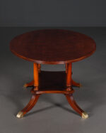 Burr Walnut Oval Sehpa | Alt Raflı Ceviz Orta Sehpa - Görsel 4