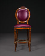 Pirinç Detaylı Vintage Bar Sandalyeleri - Beşli Set - Görsel 3