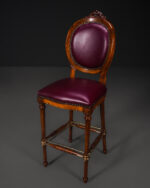 Pirinç Detaylı Vintage Bar Sandalyeleri - Beşli Set - Görsel 6