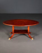 Burr Walnut Oval Sehpa | Alt Raflı Ceviz Orta Sehpa