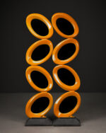 Turuncu Space Age Dikey Aynalar - Çift, İtalya, 1970'ler