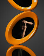 Turuncu Space Age Dikey Aynalar - Çift, İtalya, 1970'ler - Görsel 2