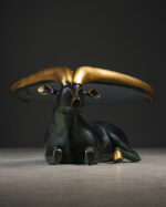 Bronz Antilop Sehpa - İtalya - 1980'ler - Görsel 3