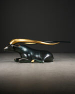 Bronz Antilop Sehpa - İtalya - 1980'ler - Görsel 2