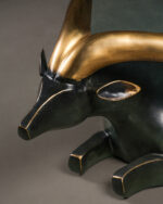 Bronz Antilop Sehpa - İtalya - 1980'ler - Görsel 7