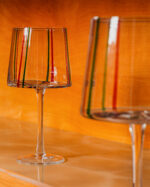 Renkli Çizgili Cam Kadehler - çift