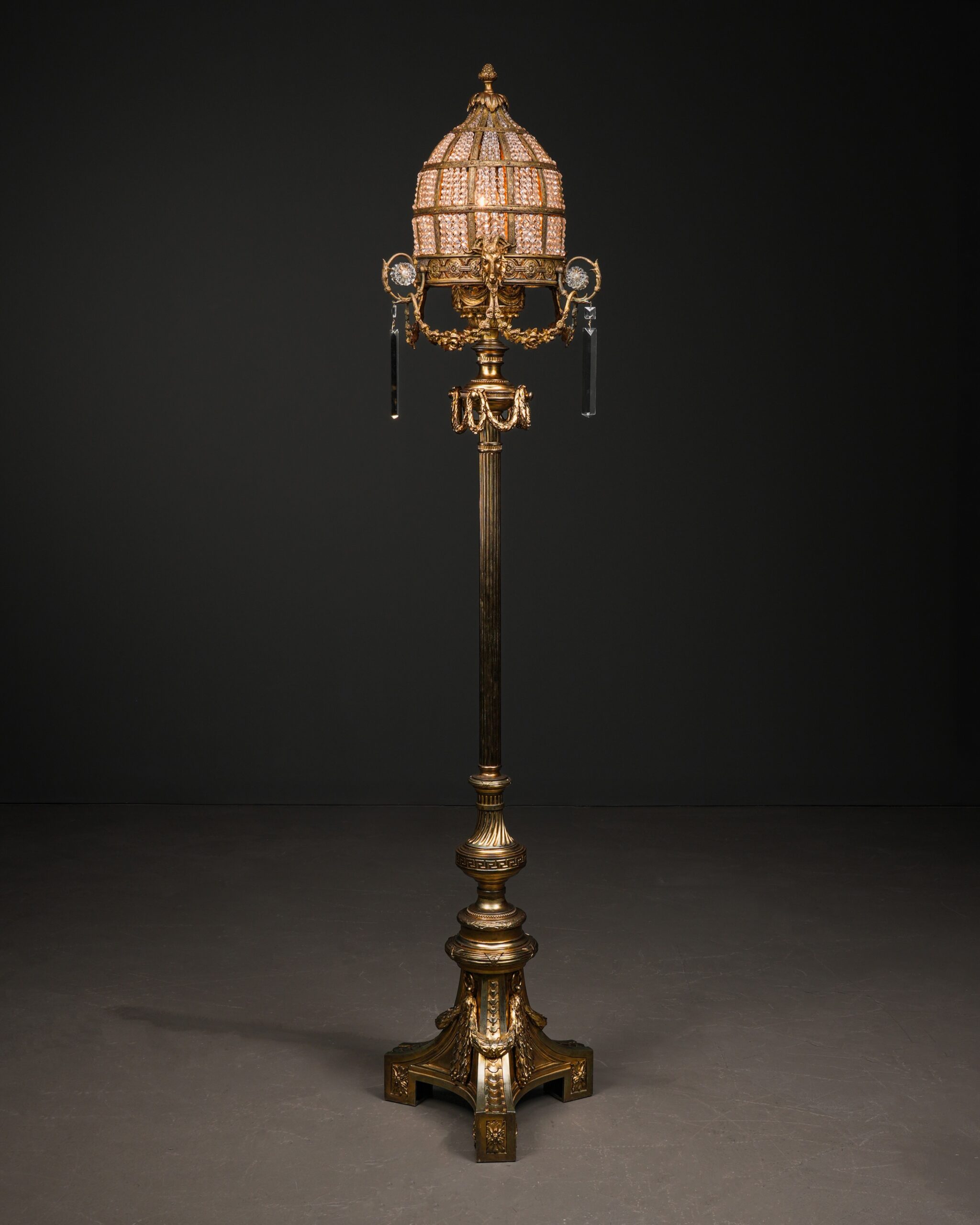 img_9255 Neoklasik Stil Bronz Lambader - Görsel 1