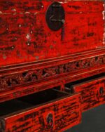 "Shanxi" Sandıklı Kırmızı Çin Konsol - Görsel 6