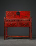 "Shanxi" Sandıklı Kırmızı Çin Konsol - Görsel 2