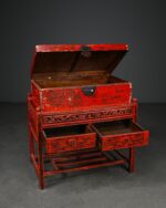 "Shanxi" Sandıklı Kırmızı Çin Konsol - Görsel 5