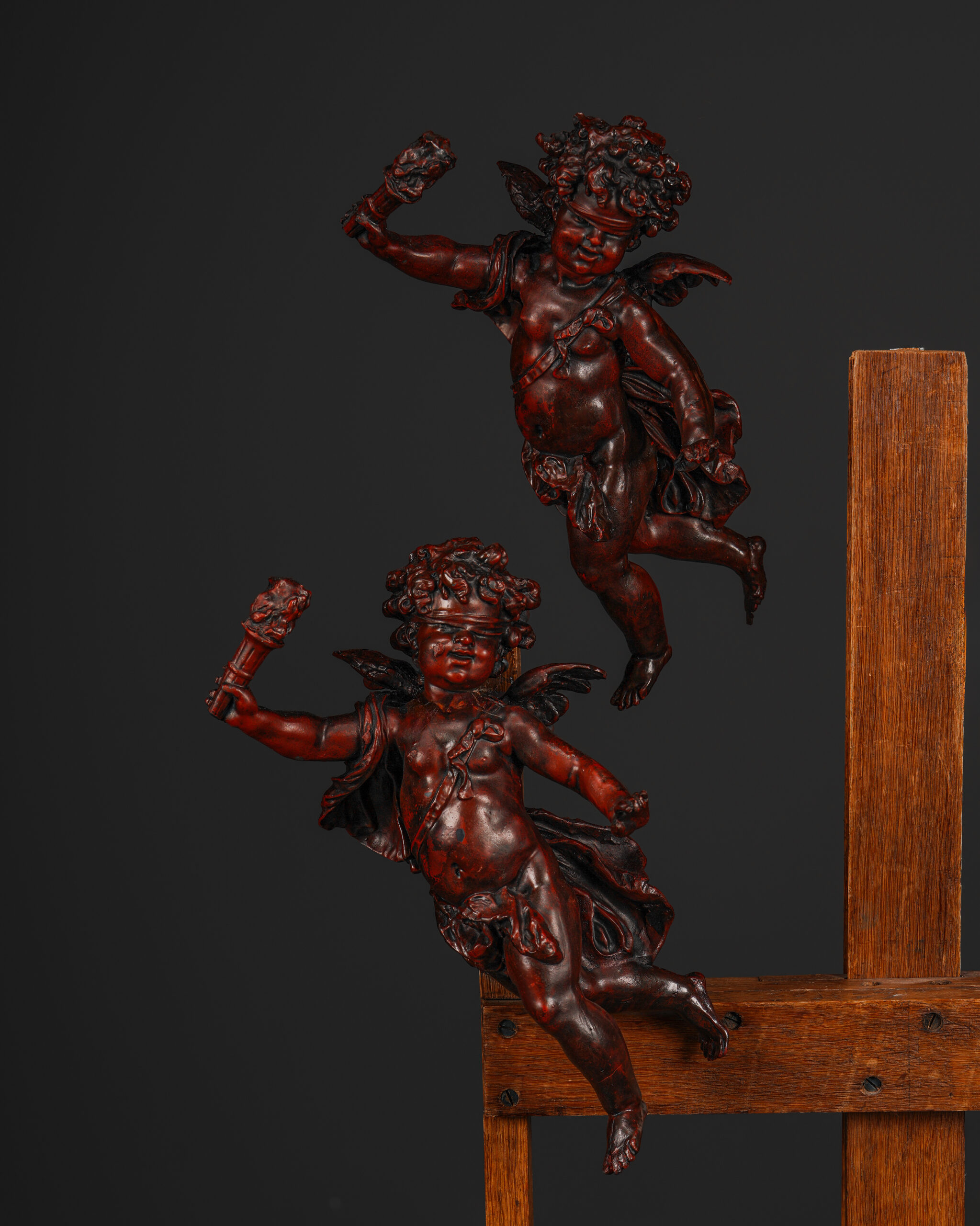 Melek Figürlü Ahşap Oyma Duvar Süsleri - Çift