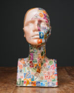 Stamp Head – Pul Kolaj Büst Heykel