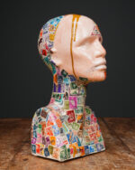 Stamp Head – Pul Kolaj Büst Heykel - Görsel 2