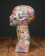 Stamp Head – Pul Kolaj Büst Heykel - Görsel 5