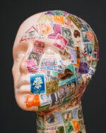 Stamp Head – Pul Kolaj Büst Heykel - Görsel 6